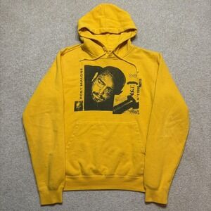 Post Malone Hoodie Sweatshirt Mens Small Yellow Posty Co Graphic Fleece Pullover